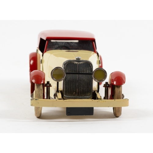 373 - A scarce Meccano clockwork No.1 Constructor Car. An example in cream with red roof, mudguards and in... 