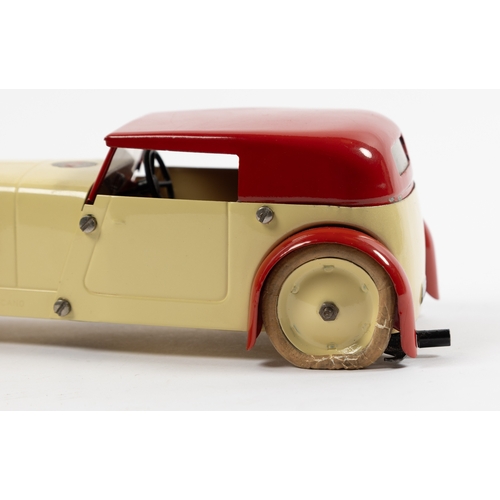 373 - A scarce Meccano clockwork No.1 Constructor Car. An example in cream with red roof, mudguards and in... 