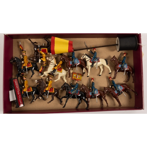 91 - Britains Soldiers. Mounted Spanish Soldiers, Castillion Lancers (5), Alcado Lancers (6), Grenaderos-... 