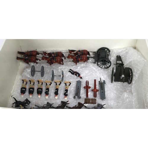 99 - Britains Soldiers.  British Army Royal Field Artillery gun team. Comprising 6 horses, 3 mounted with... 