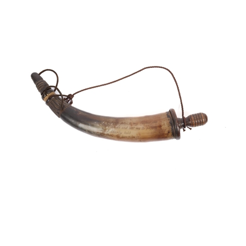 308 - An unusual and interesting Georgian powder horn, 14