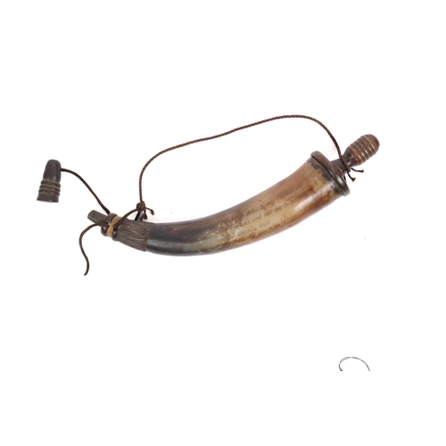 308 - An unusual and interesting Georgian powder horn, 14