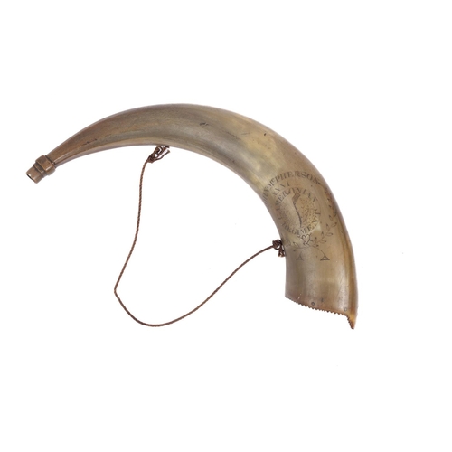 309 - A large Georgian powder horn of the 26th Regiment, 18