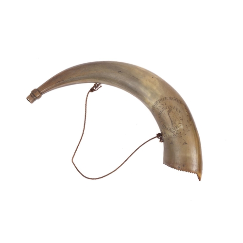 309 - A large Georgian powder horn of the 26th Regiment, 18