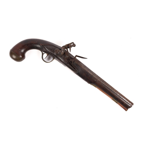 358 - A mid 18th century 20 bore military style flintlock holster pistol, 17