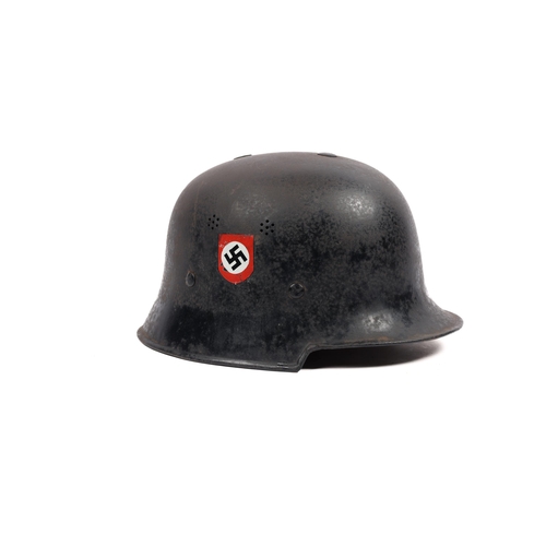 162 - A Third Reich Police mans helmet, retains much black finish, both decals intact, leather lining. GC ... 