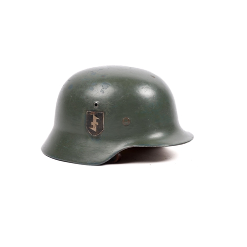 163 - A Third Reich M1935 steel helmet, field grey finish with 