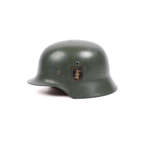 163 - A Third Reich M1935 steel helmet, field grey finish with 