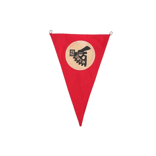 86 - A Third Reich N.S.B.O. vehicle pennant, 14