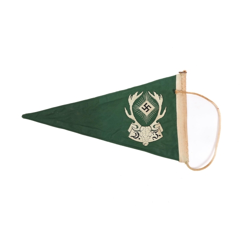 87 - A Third Reich Forestry Organisation vehicle pennant, embroidered with stag's head, DJ 13