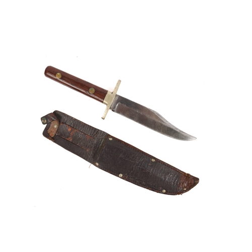 293 - A mid 20th century Bowie type knife by William Rodgers, Sheffield, clipped back blade 5¾