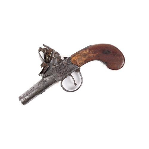 363 - A 60 bore flintlock boxlock pocket pistol, c 1820, 6½