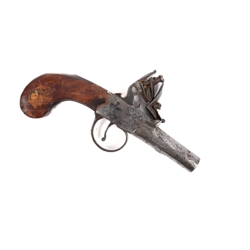 363 - A 60 bore flintlock boxlock pocket pistol, c 1820, 6½