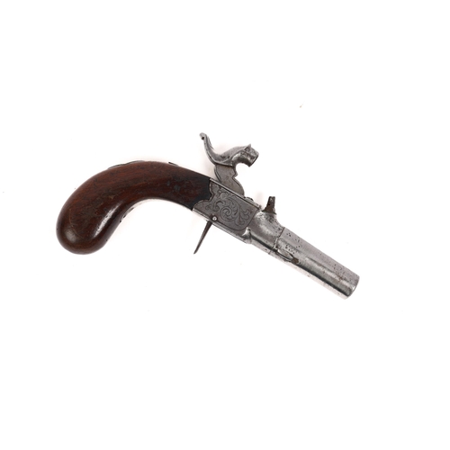 364 - A 120 bore percussion boxlock muff pistol, 4¾