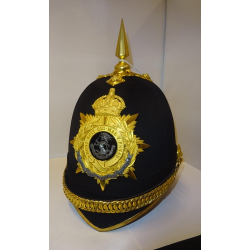 256 - A fine post 1902 officer's home service helmet of the Duke of Wellington's West Riding Regiment, blu... 