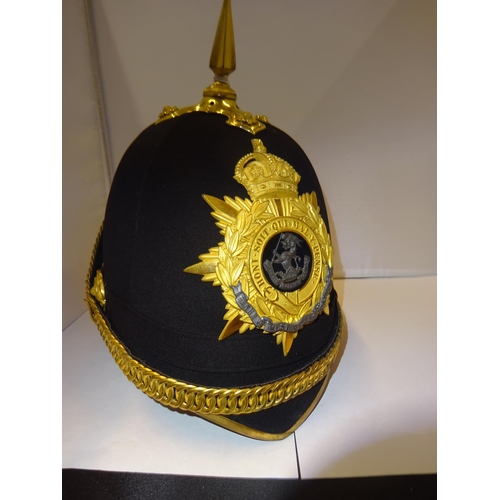 256 - A fine post 1902 officer's home service helmet of the Duke of Wellington's West Riding Regiment, blu... 