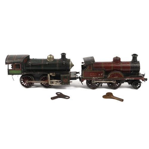 115 - 2 old German Gauge 1 Clockwork Locomotives for spares or repair. A rare K.B.N 0-4-0 Continental outl... 