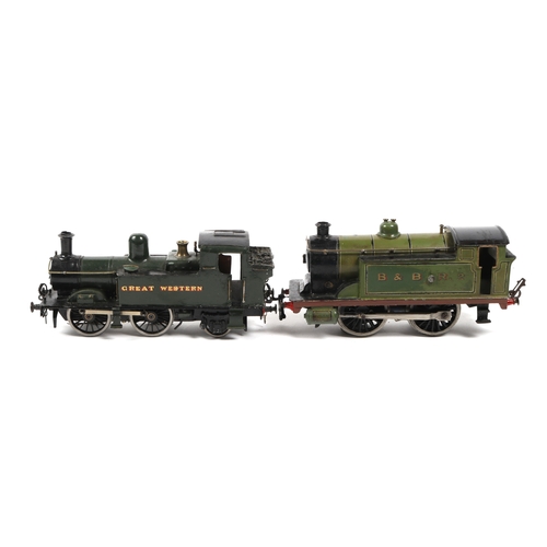 117 - 2 x O Gauge Tank Locomotives. A kit built 2-rail electric 0-4-2 in dark green GREAT WESTERN livery. ... 