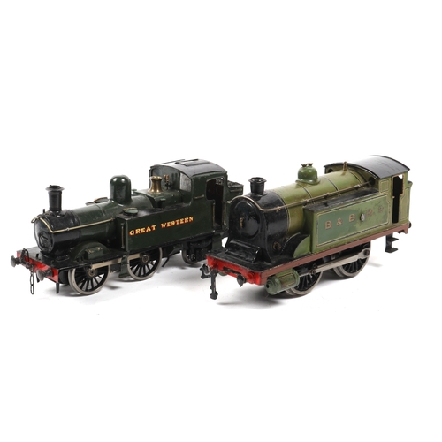 117 - 2 x O Gauge Tank Locomotives. A kit built 2-rail electric 0-4-2 in dark green GREAT WESTERN livery. ... 