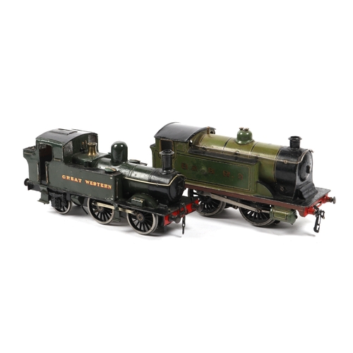 117 - 2 x O Gauge Tank Locomotives. A kit built 2-rail electric 0-4-2 in dark green GREAT WESTERN livery. ... 