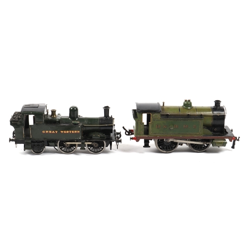 117 - 2 x O Gauge Tank Locomotives. A kit built 2-rail electric 0-4-2 in dark green GREAT WESTERN livery. ... 