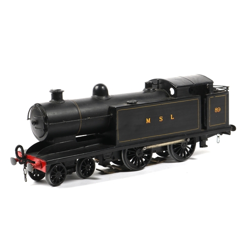 134 - An O Gauge Leeds Model Company 3 rail electric 4-4-0 Tank Locomotive. In mat black MSL (Manchester, ... 