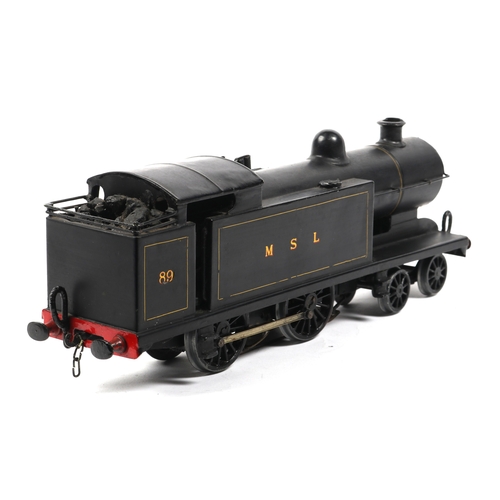 134 - An O Gauge Leeds Model Company 3 rail electric 4-4-0 Tank Locomotive. In mat black MSL (Manchester, ... 