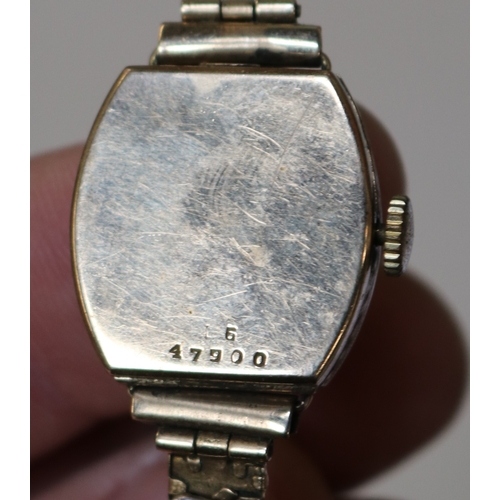 248 - A ladies vintage ROLEX wrist watch stamped 375 (9ct). Serial no. 47900 stamped on back of the case. ... 