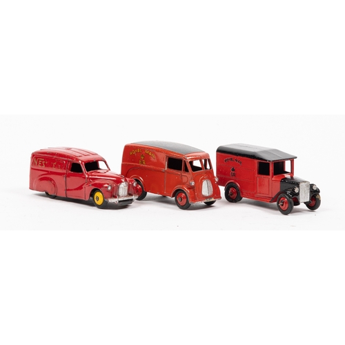 308 - 9 Dinky Toys. British Railways Hindle Smart Helecs in maroon. Bedford Wagon in green. Bedford Van, K... 