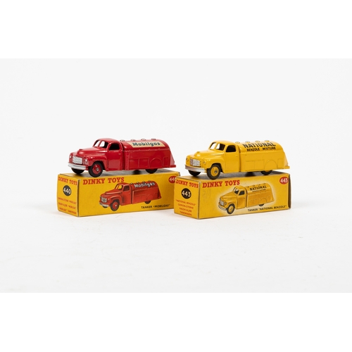 324 - 2 Dinky Toys Studebaker Petrol Tankers. MOBILGAS (440) in red. Plus a NATIONAL BENZOLE (443) in yell... 