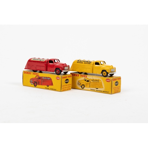 324 - 2 Dinky Toys Studebaker Petrol Tankers. MOBILGAS (440) in red. Plus a NATIONAL BENZOLE (443) in yell... 