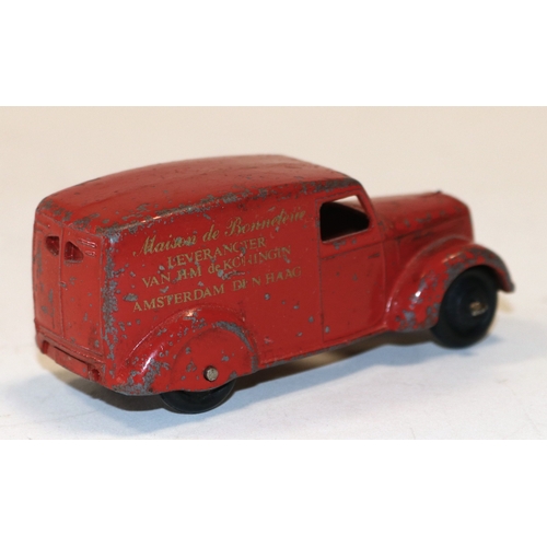 333 - A rare Dinky Toys Dutch promotional Type 3 Delivery Van. A post war example in red with black ridged... 