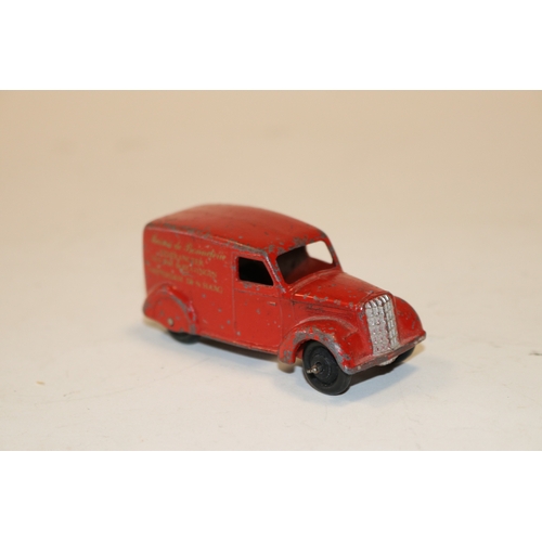 333 - A rare Dinky Toys Dutch promotional Type 3 Delivery Van. A post war example in red with black ridged... 