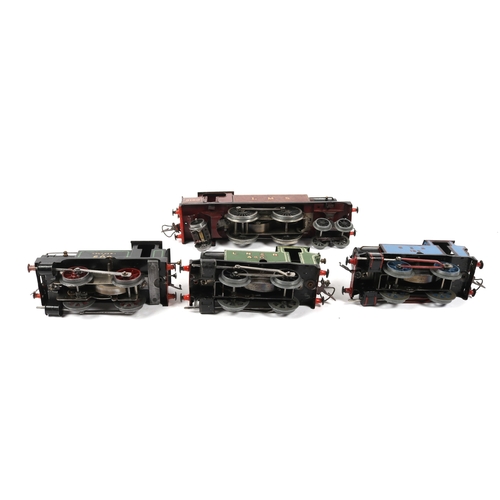 68 - 4 Hornby O Gauge Clockwork Locomotives. A 4-4-2 LMS Tank Loco, RN2180, in lined maroon livery. 3x 0-... 