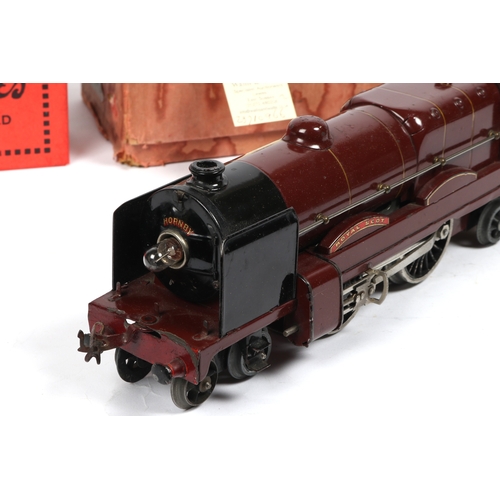 70 - Hornby O gauge 3 rail electric 4-4-2 tender Locomotive Royal Scot. Rn 6100 in lined maroon LMS liver... 