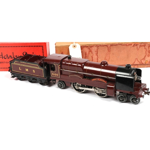 70 - Hornby O gauge 3 rail electric 4-4-2 tender Locomotive Royal Scot. Rn 6100 in lined maroon LMS liver... 