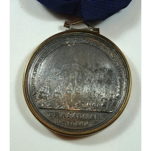 41 - Boulton's Trafalgar medal in white metal, the edge with 