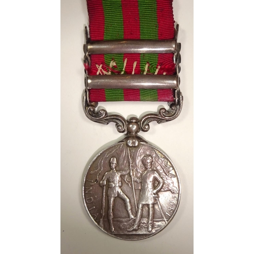 45 - I.G.S. 1895, 2 clasps Punjab Front 1897-98, Tirah 1897-98 (named in running script 4205 Private Shie... 