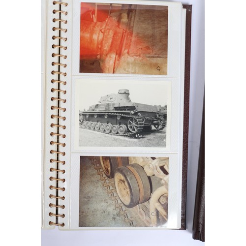 12 - Two albums containing several hundred coloured photographs of German and Allied military vehicles, t... 