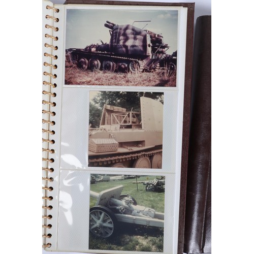 12 - Two albums containing several hundred coloured photographs of German and Allied military vehicles, t... 