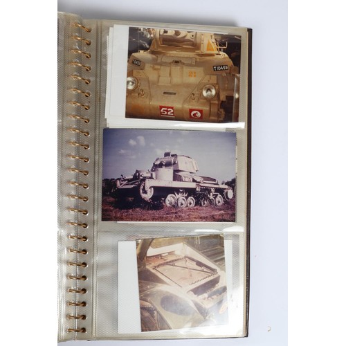 12 - Two albums containing several hundred coloured photographs of German and Allied military vehicles, t... 