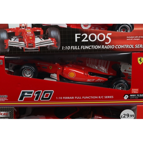266 - 3x 1:10 scale MJX R/C Radio Controlled Cars.  A No.8201 Ferrari F2005 Fi Racing Car. Plus a No.3054 ... 