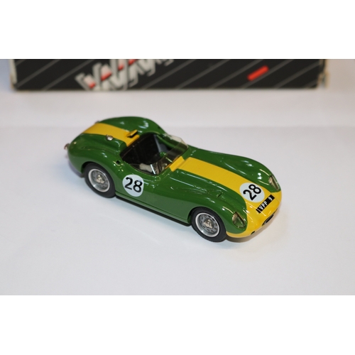 281 - A Western Models 1958 Lister Jaguar (WRK 45). In green with yellow racing stripe, RN28, fitted with ... 