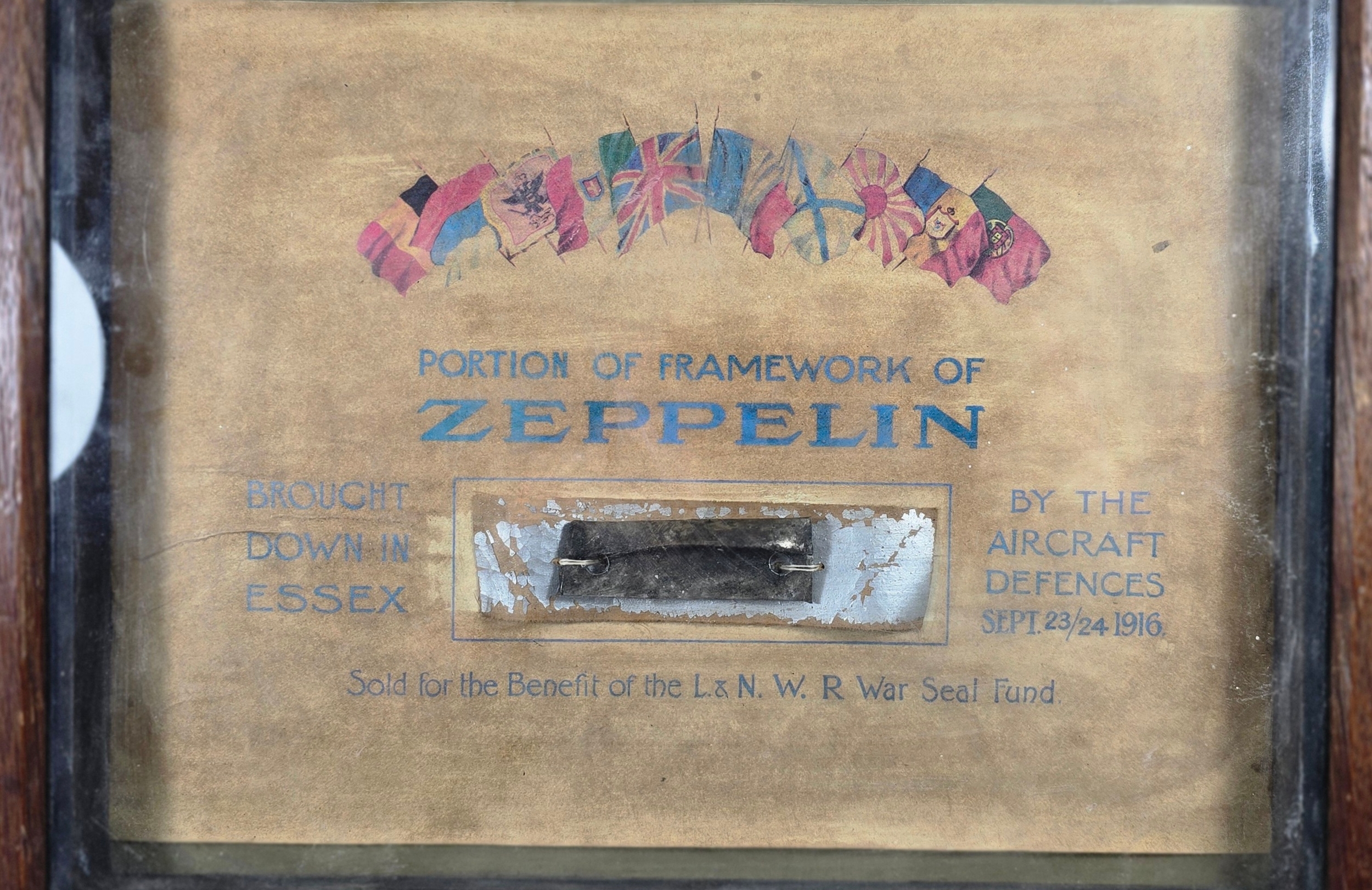 A rare and interesting WWI Zeppelin relic being a 6cm piece of ...