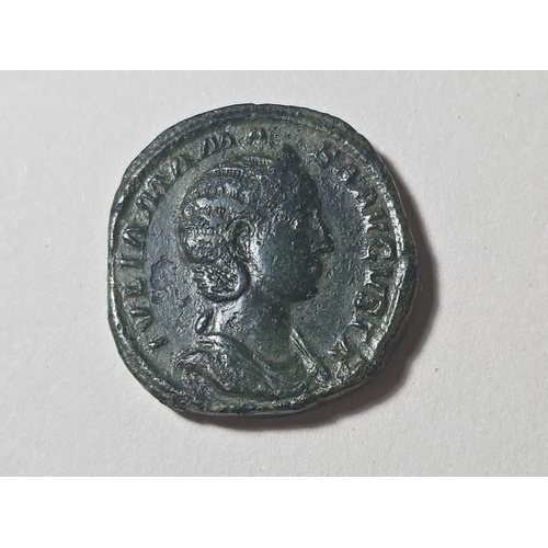 14 - Julia Mamaea (mother of Severus Alexander), AE Sestertius, reverse Felicitas Publica s.c., About fin... 