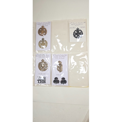 213 - 23 restrike cap badges of The London Regiment, including 3 varieties of The 17th Battalion, and 2nd ... 