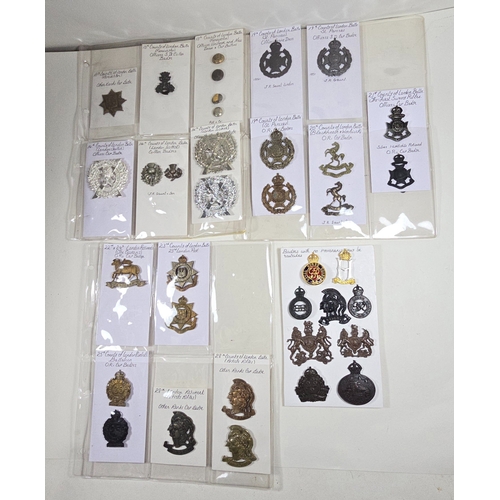 212 - 32 modern and restrike cap badges, mostly London Regiments including officers. New condition, ex. ma... 