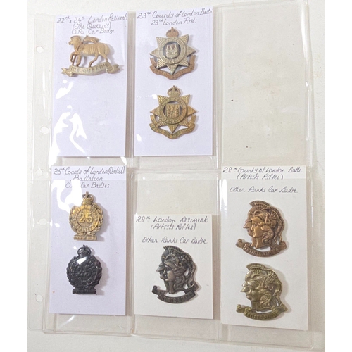 212 - 32 modern and restrike cap badges, mostly London Regiments including officers. New condition, ex. ma... 