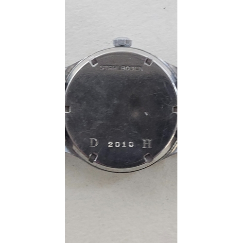 46 - A Third Reich Chronos Army issue wristwatch, the back marked 