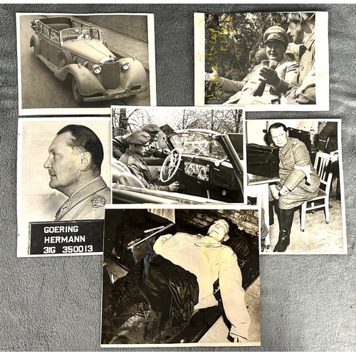 Six various photographs relating to Hermann Goering, the first of his ...